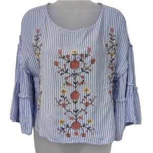 Xhilaration Cropped Embroidered Top Sz XS